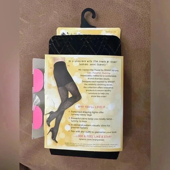 STAR POWER BY SPANX CENTER-STAGE Patterned Shaping Tights Size C Diamond Daze - Picture 3 of 4
